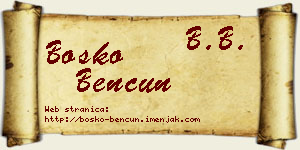 Boško Bencun vizit kartica